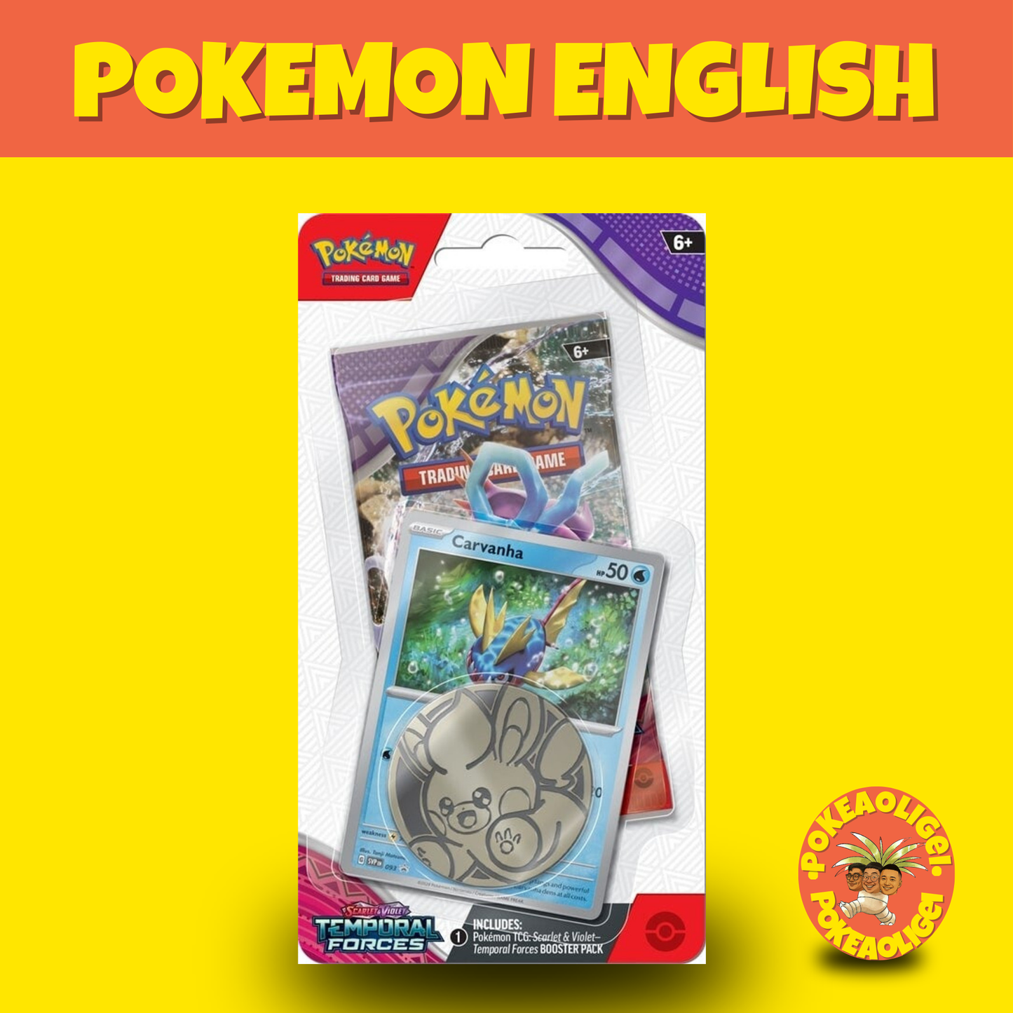Pokemon Scarlet & Violet Temporal Forces: Checklane Blister Carvanha